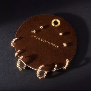 Anthropologie Gold Earring Set